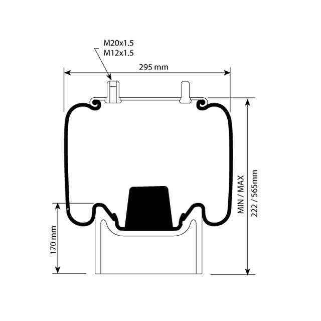 AS0142 AIRSPRING ASSY (ASK044) PLASTIC PISTON SMB