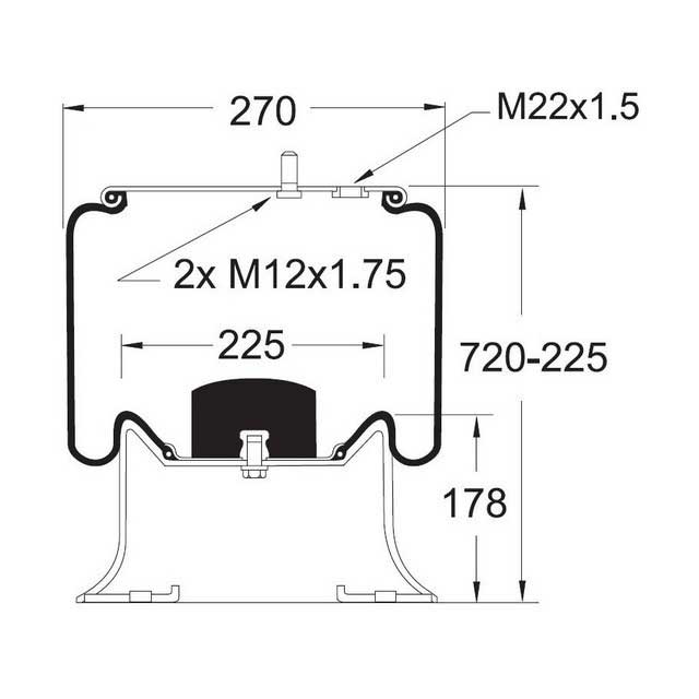 AIRSPRING ASSY (ASK002) STEEL PISTON WW MERCEDES