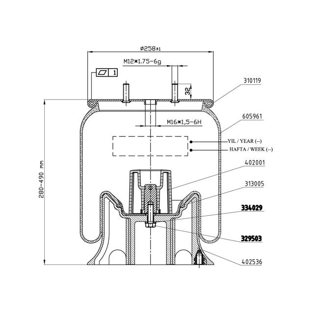 AIRSPRING ASSY (TBA) PLASTIC PISTON RENAULT