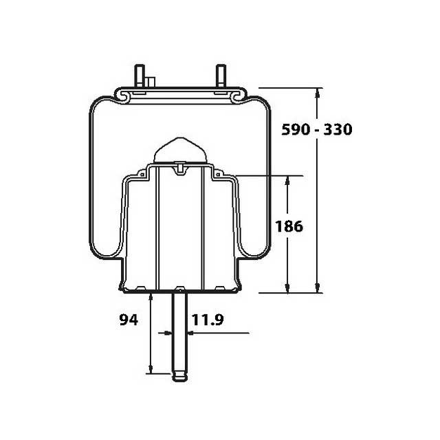 AIRSPRING ASSY M14 AIR INLET (ASK231) STEEL PISTON SCANIA