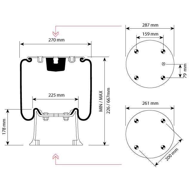 AIRSPRING ASSY (ASK025) STEEL PISTON SCANIA