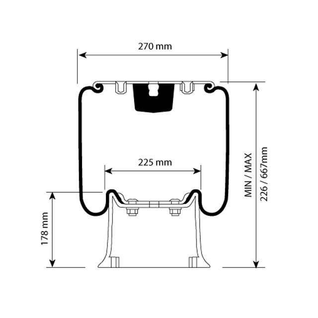 AS1022 AIRSPRING ASSY (ASK025) STEEL PISTON SCANIA