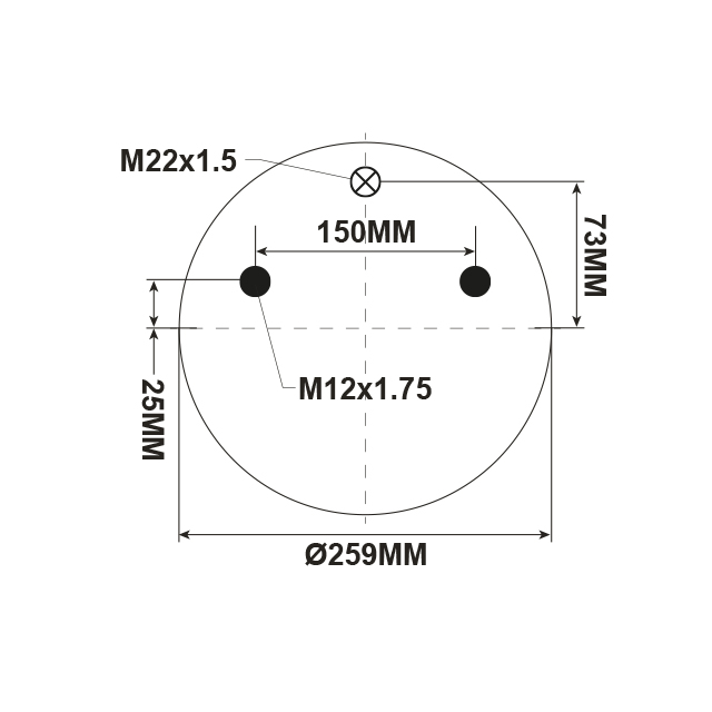 AS1030 AIRSPRING ASSY (ASK006) 10" TOP PLATE