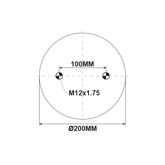 AS1030 AIRSPRING ASSY (ASK006) 10" TOP PLATE