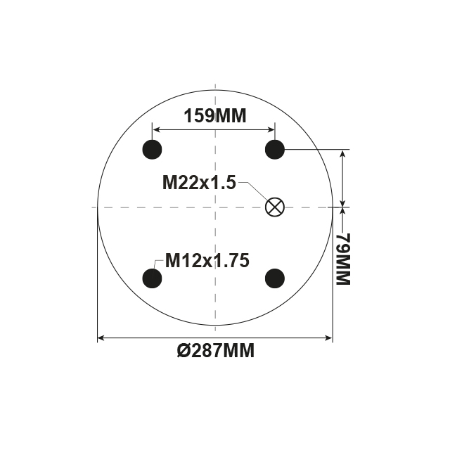 AS1045 AIRSPRING ASSY (ASK002) STEEL PISTON MERITOR