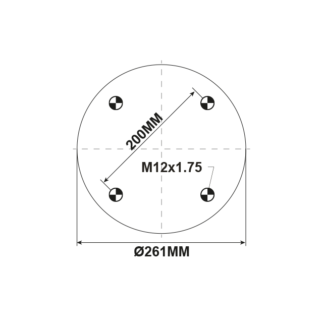 AS1045 AIRSPRING ASSY (ASK002) STEEL PISTON MERITOR