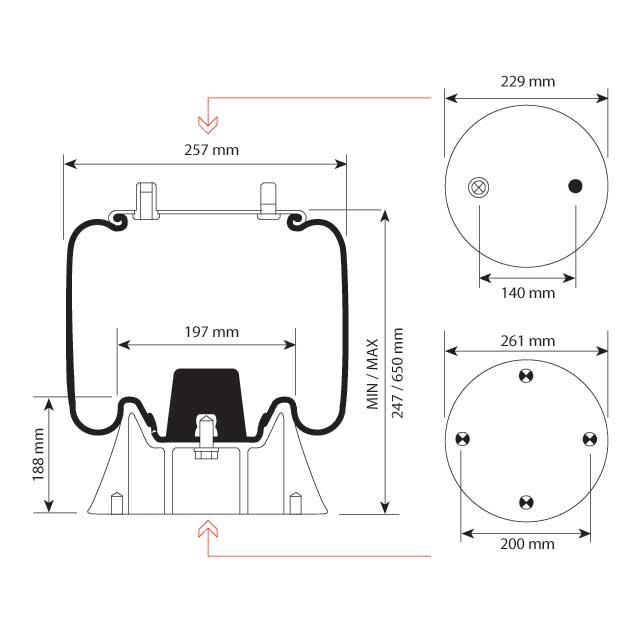 AIRSPRING ASSY (ASK001) PLASTIC PISTON NEWAY