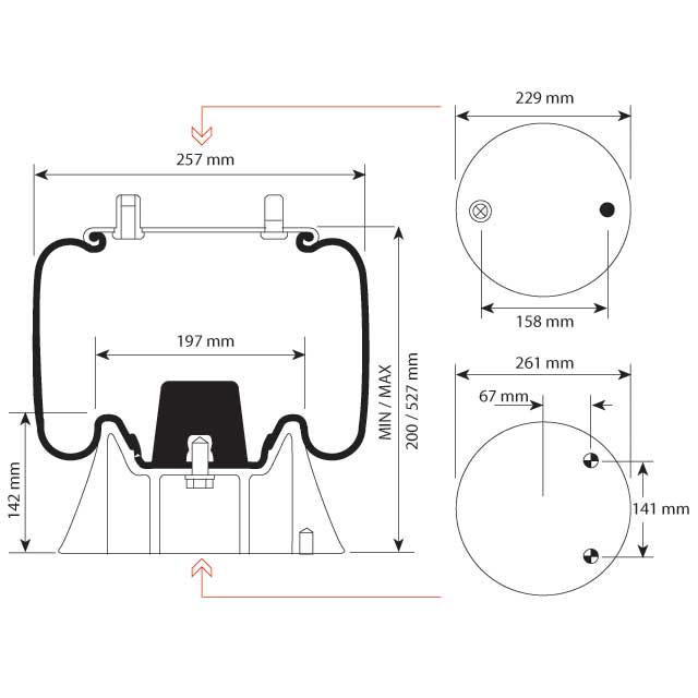 AS1130 AIRSPRING ASSY (ASK003) STEEL PISTON FRUEHAUF TA LOW RIDE