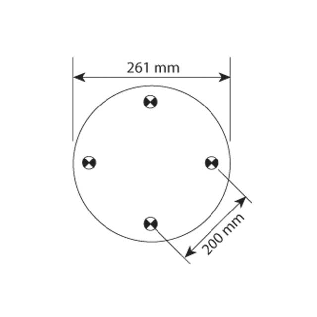 AS1268 AIRSPRING ASSY (TBA) M16 INLET 3 STUD TOP DAF BUS