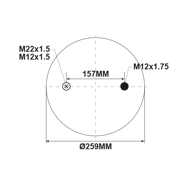 AS1298 AIRSPRING ASSY (ASK005) 10" TOP PLATE