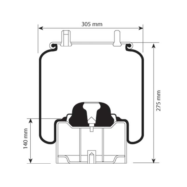 AS1358 AIRSPRING ASSY (ASK052) STEEL PISTON DAF