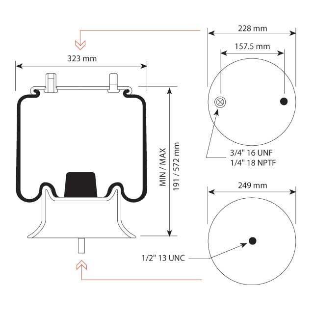 AIRSPRING ASSY (ASK062 ) IMPERIAL CENTRAL MOUNT HENDRICKSON