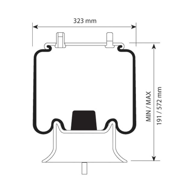 AS1383 AIRSPRING ASSY (ASK062 ) IMPERIAL CENTRAL MOUNT HENDRICKSON
