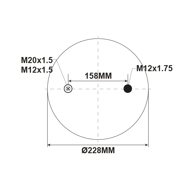 AS1422 AIRSPRING ASSY (ASK024 ) METRIC CENTRAL MOUNT