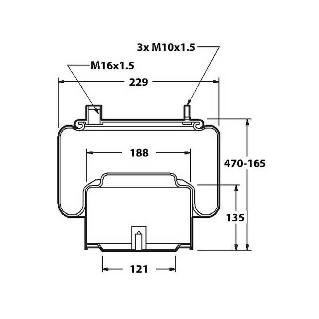 AIRSPRING ASSY (ASK052) STEEL PISTON DAF