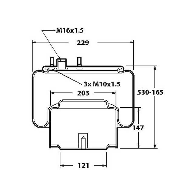 AIRSPRING ASSY (ASK052) STEEL PISTON DAF