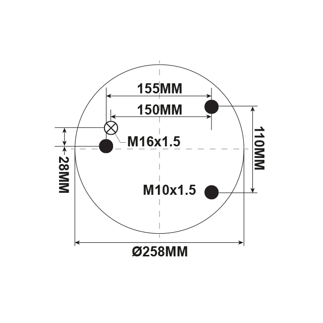 AS1440 AIRSPRING ASSY 3 STUD (ASK052)