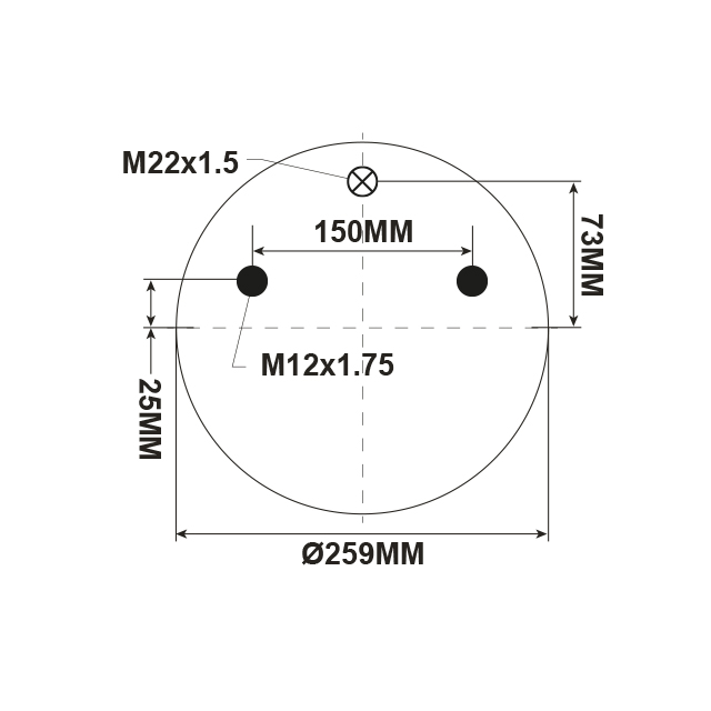 AS1474 AIRSPRING ASSY 140MM HT SAF