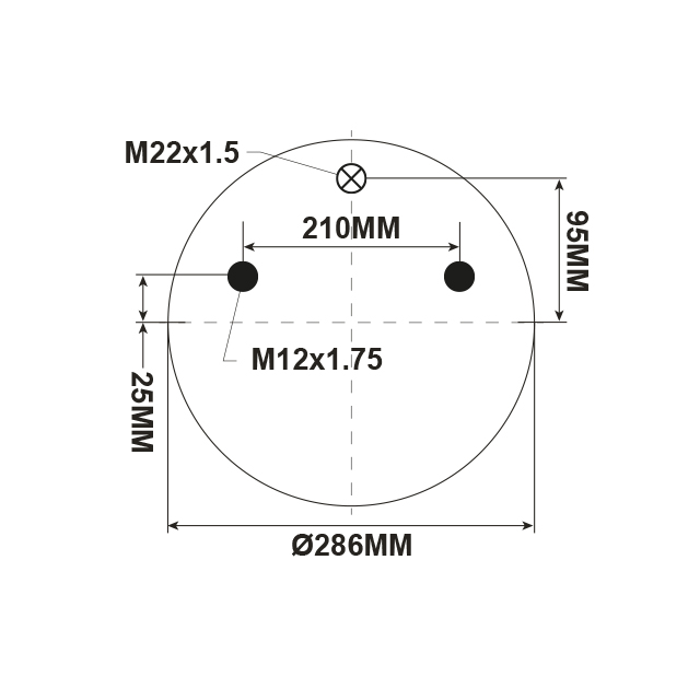 AS1475 AIRSPRING ASSY (ASK008) - STEEL PISTON SAF