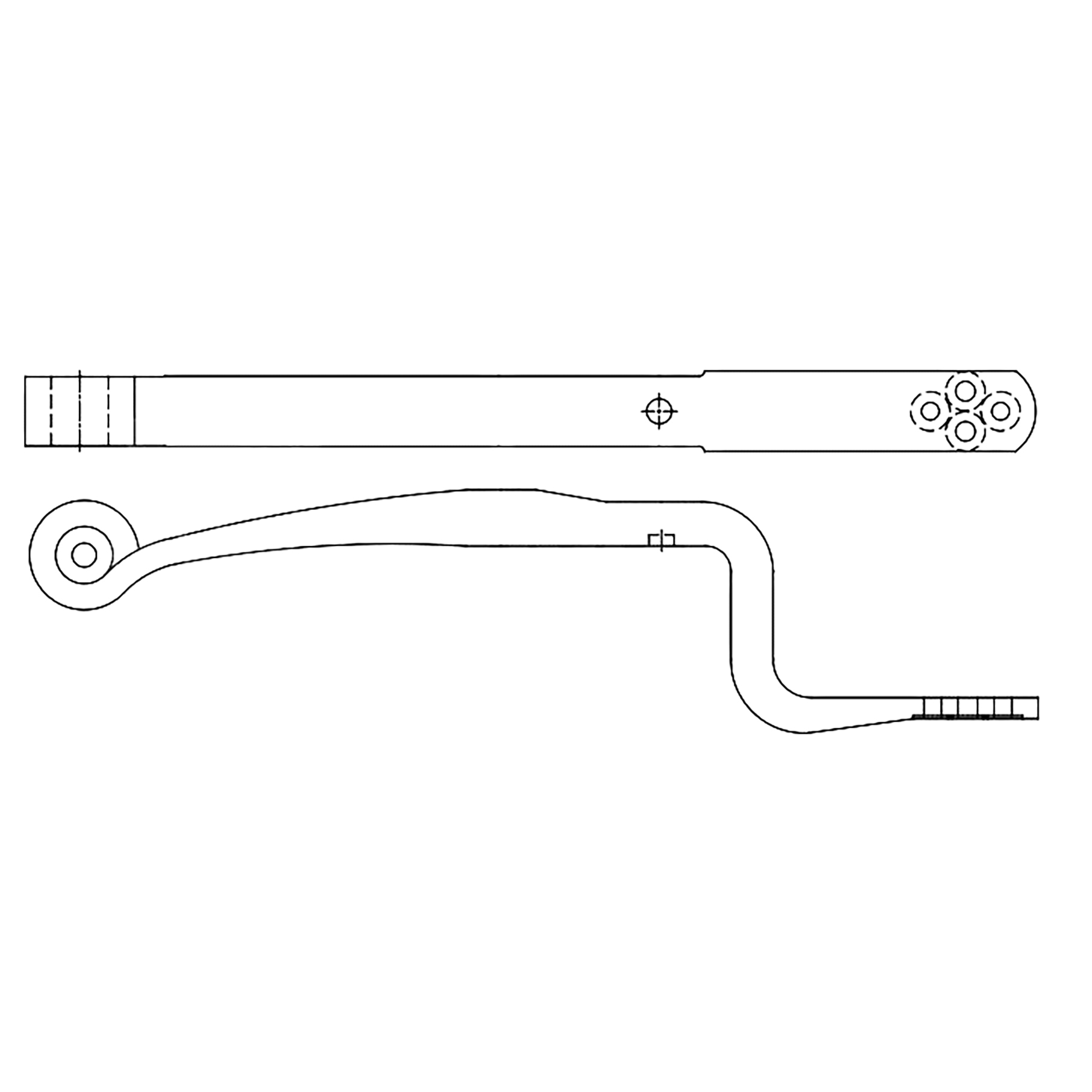 Single Leaf Trailing Arm - Cranked - 4 Bolt Mounting - To Suit BPW