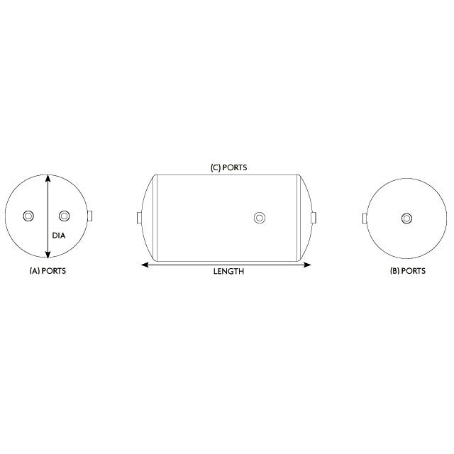 DFAT0002 AIR TANK STEEL 30L TO SUIT DAF
