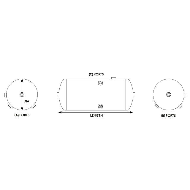 DFAT0010 AIR TANK STEEL 25L TO SUIT DAF