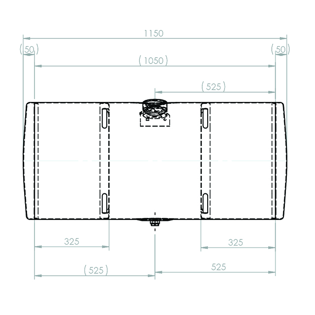 FUEL TANK BARE STEEL 1150 X 505 X 675MM 340 L