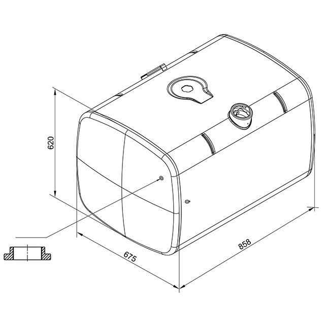 Fuel Tank 620 X 675 X 858MM 300 Litre Aluminium - To Suit DAF