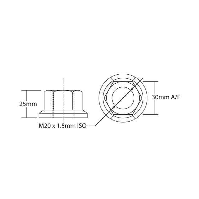 DFWN0002 WHEEL NUT M20X1.5 RHT 30MM A/F