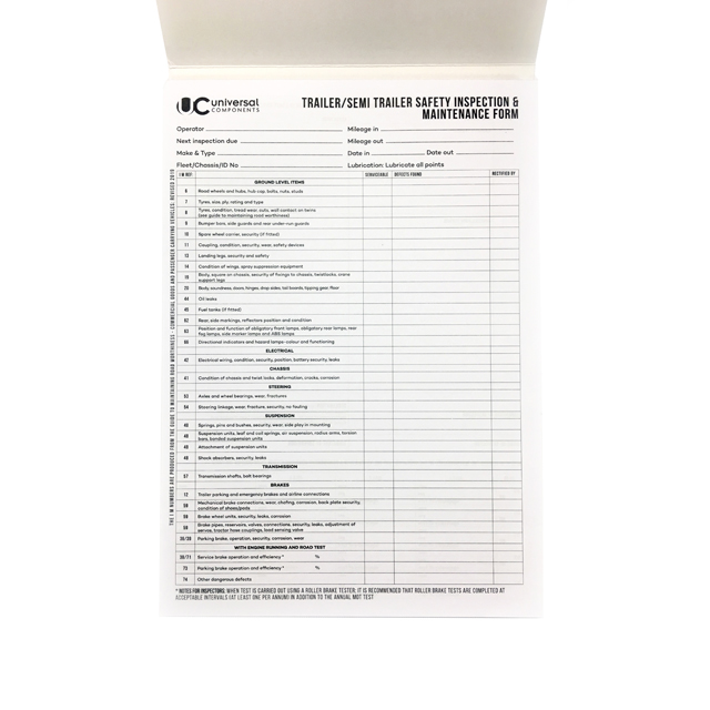 DVD003 TRAILER INSPECTION & MAINTENANCE FORM