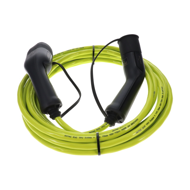 EV 32A - 10M STRAIGHT GREEN - T2 TO T2 - SINGLE PHASE