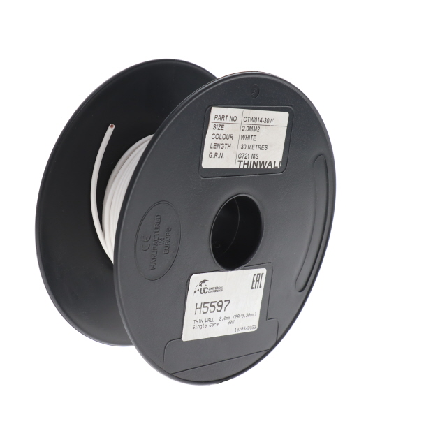 H5597 THIN WALL 2.0mm (28/0.30mm) WHITE Single Core 30M