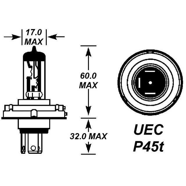 485 12V 100/80W UEC HALOGEN B (H1120)