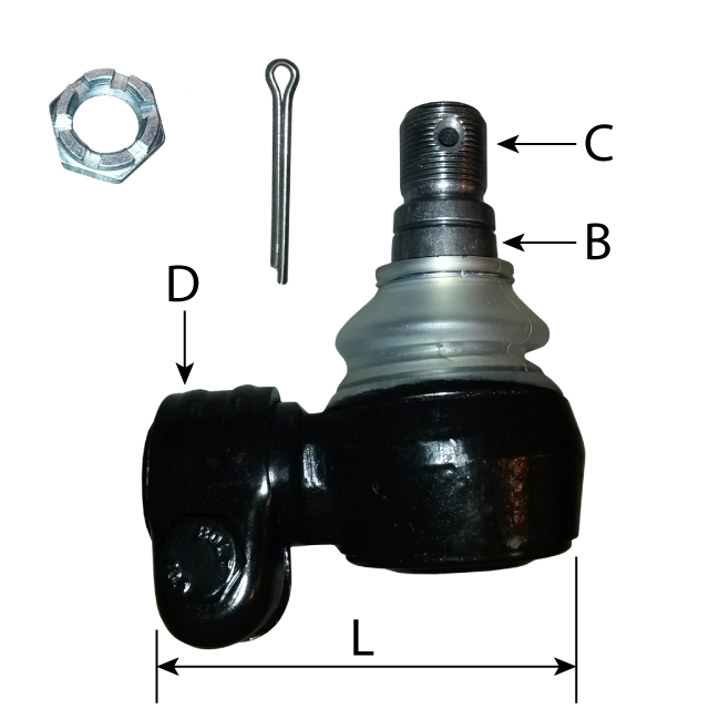BALL JOINT L75  M26 X 1.5 RHT FM   M24 WITH CONE 30MM