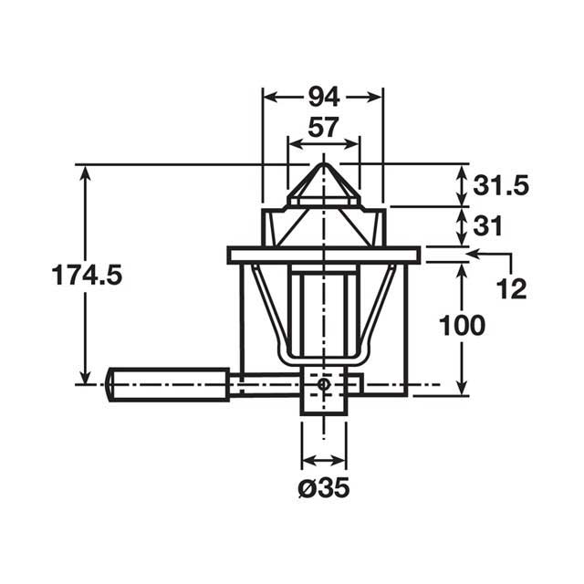 KLTA0451 Twistlock Assembly - Loose Straight Round Handle