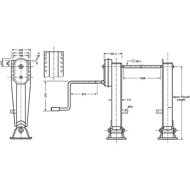 KLTA0455 Landing Leg Set with Wheels