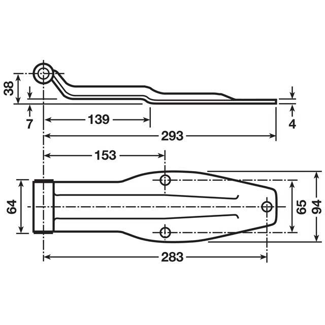 HINGE BLADE 64MM STAINLESS STEEL