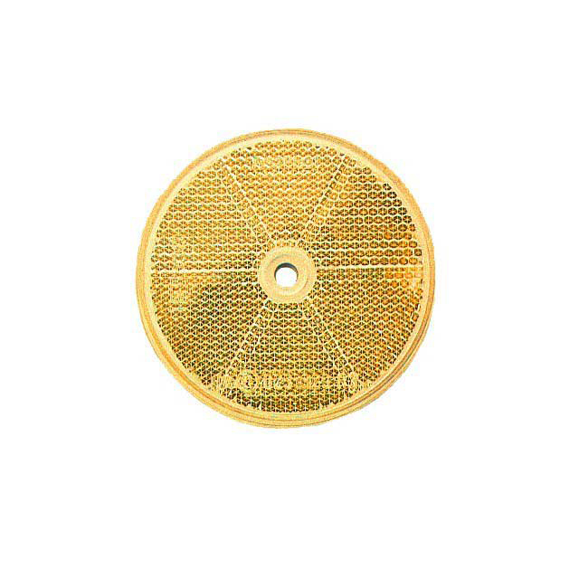 ROUND REFLECTOR AMBER 80MM - SCREW FIT & SELF ADHESIVE