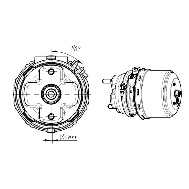 KLTC1284 Disc Brake Chamber - T24/30 - Wabco Type - Volvo