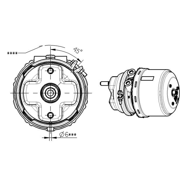KLTC1284 Disc Brake Chamber - T24/30 - Wabco Type - Volvo