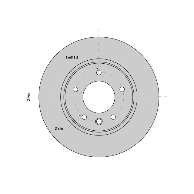 Brake Disc Vented suits VW Transporter Rear