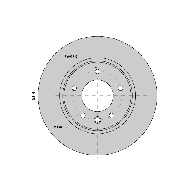 Brake Disc Vented suits VW Transporter Rear