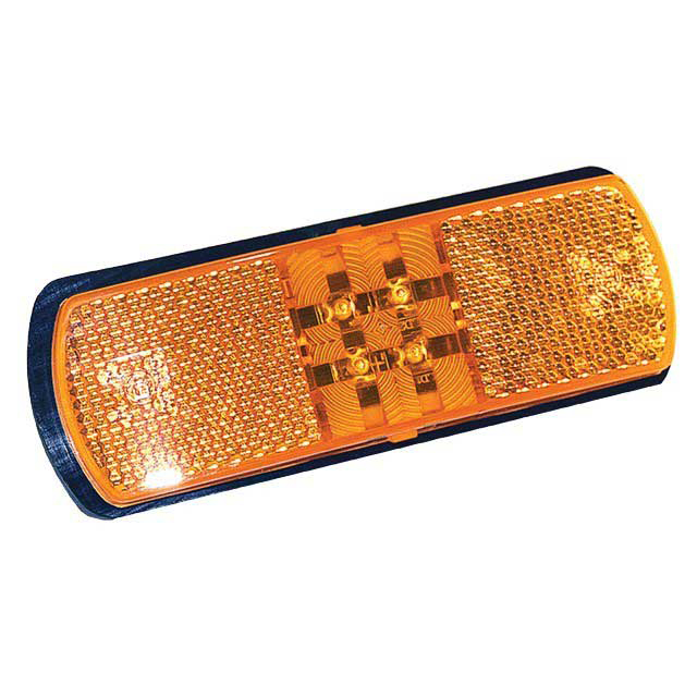 Side Marker Lamp - Amber - LED 9-33v with 500mm Fly Lead and Bracket