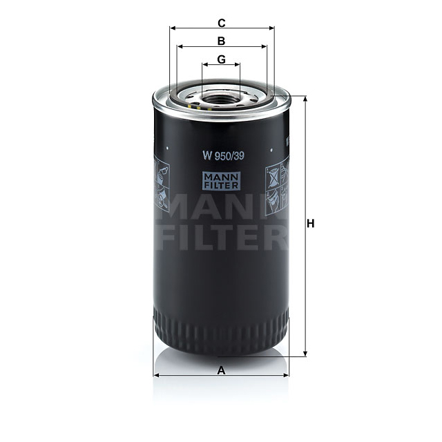 KLTW95039 Oil Filter to suit DAF