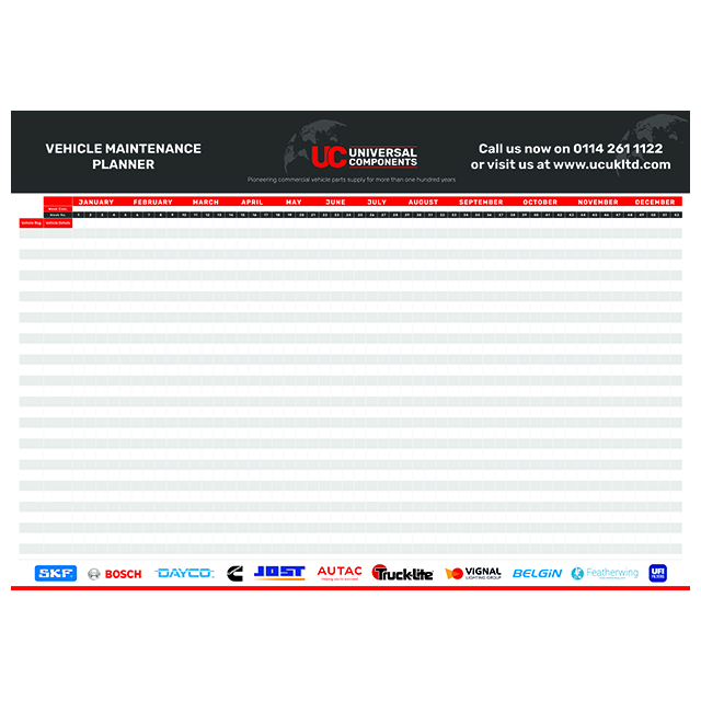 Vehicle Maintenance Chart