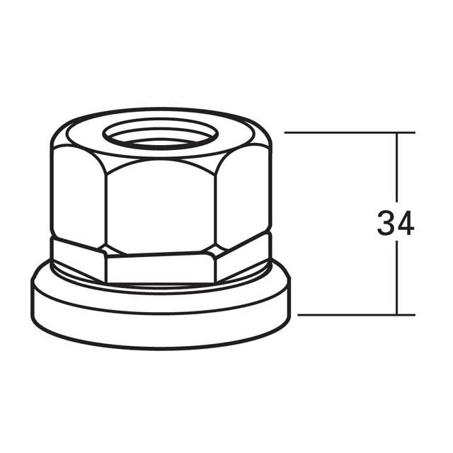 Disclock Wheelnut M22 X 1.5R/H 38MM A/F