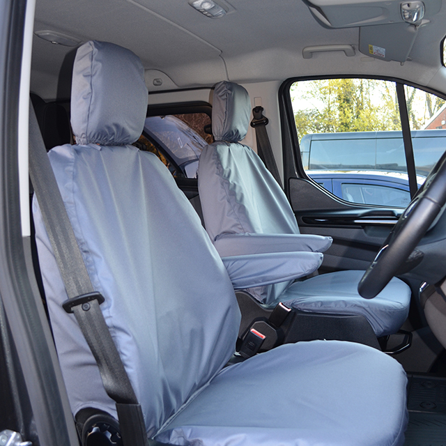 Ford Transit Custom 2013+ Front Pair Single Grey Seat Covers