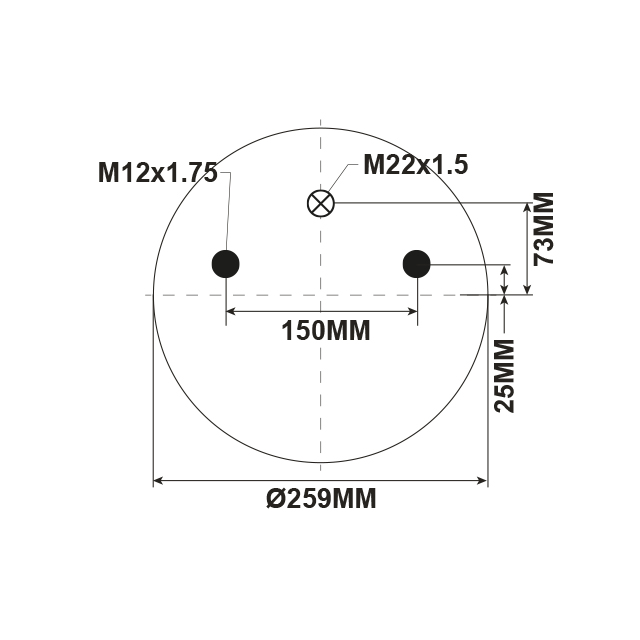 MRAS0001 AIRSPRING ASSY (ASK006) DISCOS 10" TOP PLATE