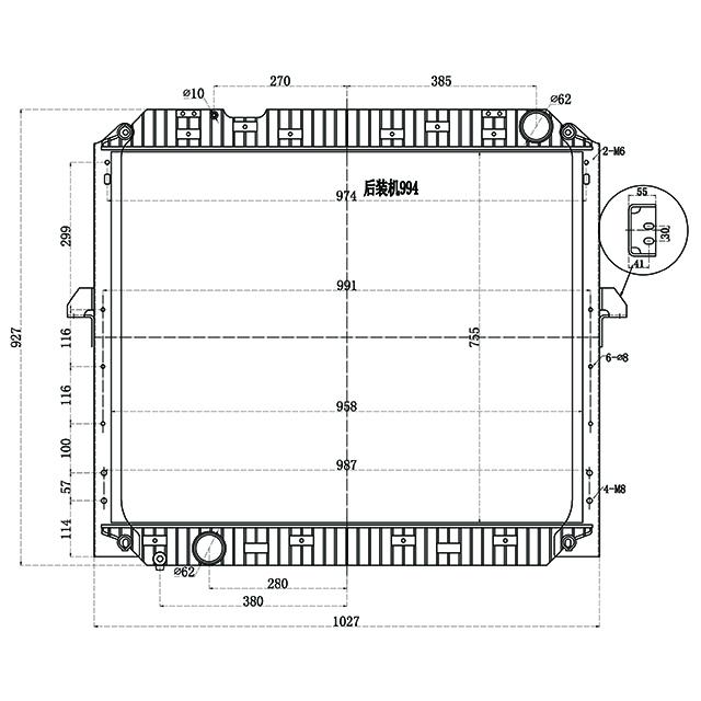 Radiator - With Frame - To Suit MERCEDES