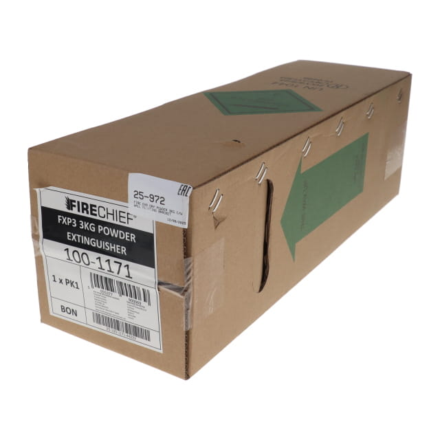 Packaging for 25-972 FIRE EXT DRY POWDER 3KG C/W WALL MOUNTING BRACKET